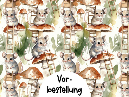 VORBESTELLUNG Jersey Stoff - Klettermäuse