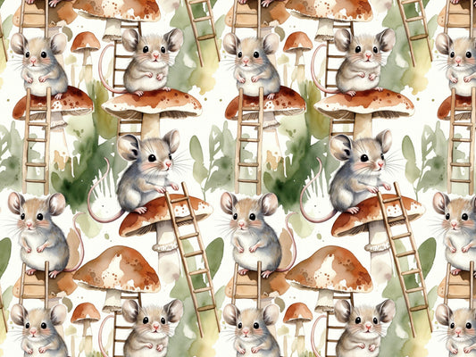 Tissu jersey - Festive Friends - Souris