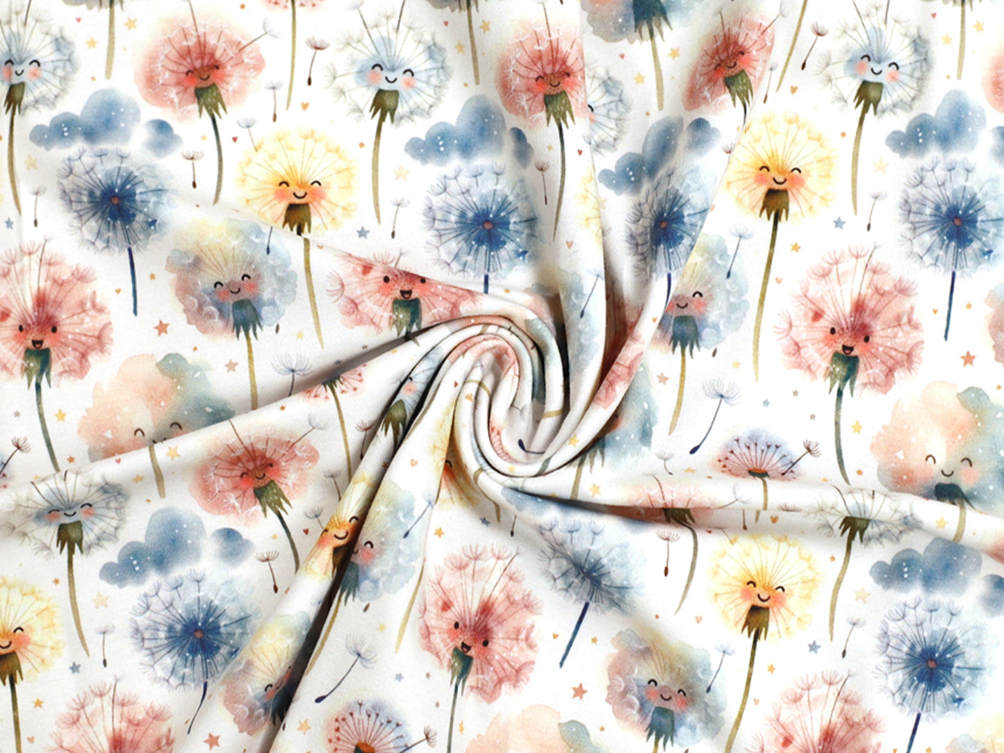 Jersey Stoff - Aquarell Pusteblume