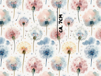 Jersey Stoff - Aquarell Pusteblume