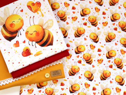 Jersey Stoff - PANEL - Kleine Honigbienen