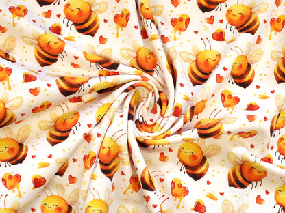 Jersey Stoff - Kleine Honigbienen