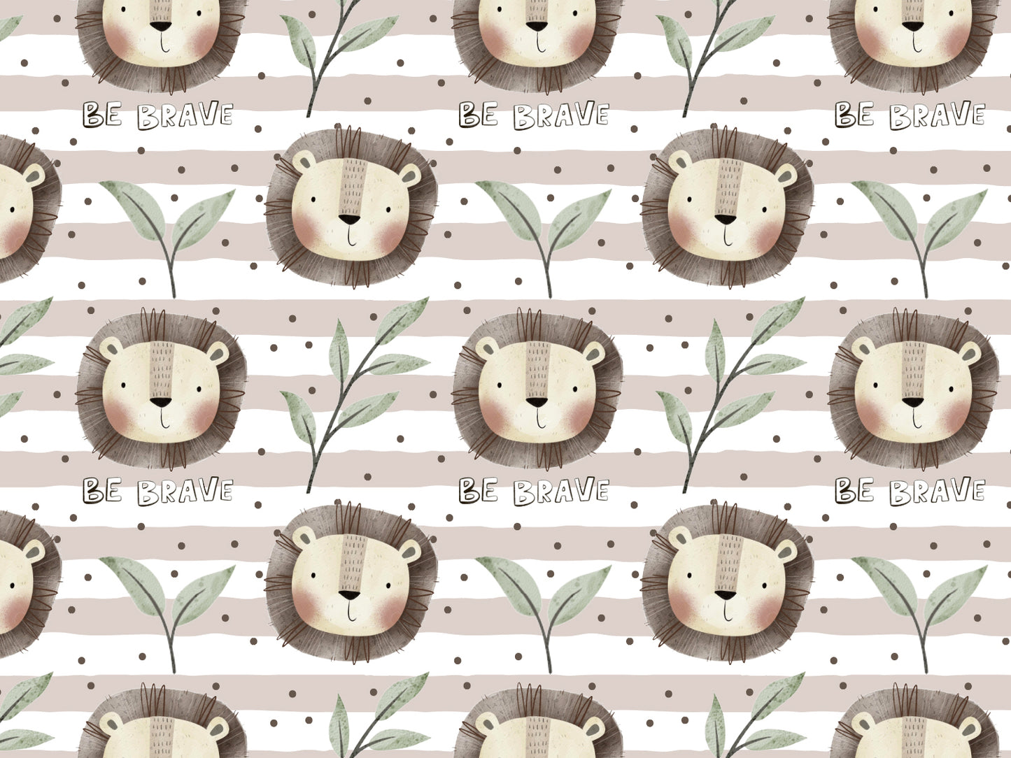 Jersey Stoff - Be Brave, Löwe