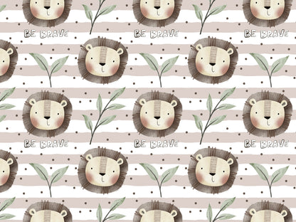 Jersey Stoff - Be Brave, Löwe