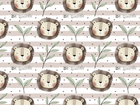 Jersey Stoff - Be Brave, Löwe