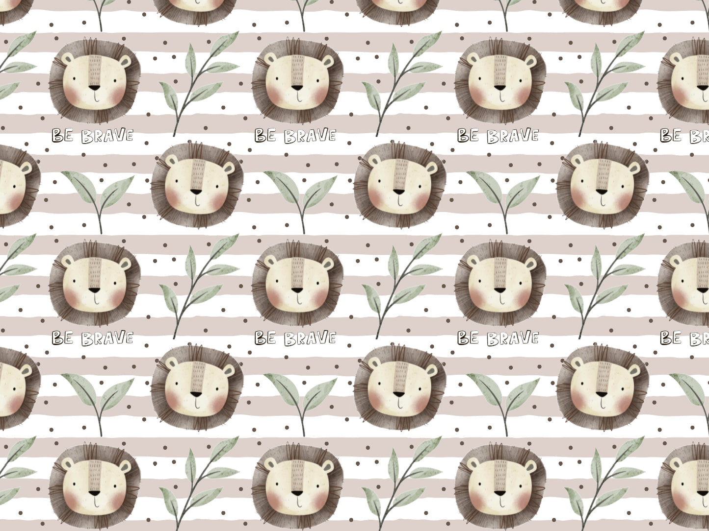 Jersey Stoff - Be Brave, Löwe