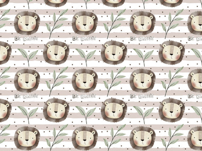 Jersey Stoff - Be Brave, Löwe