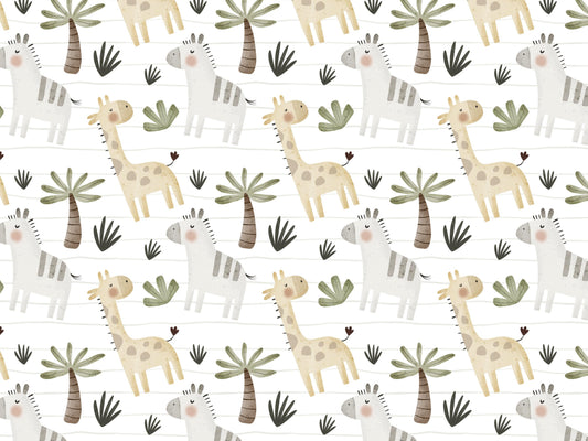 Jersey Stoff - Giraffe & Zebra