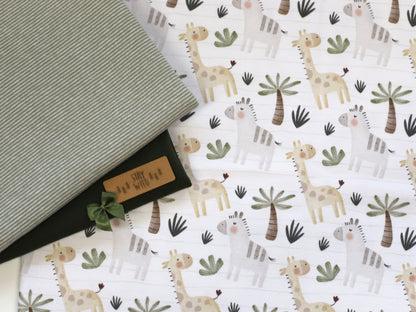 Jersey Stoff - Giraffe & Zebra