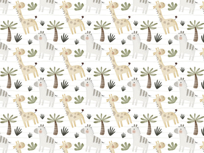 Jersey Stoff - Giraffe & Zebra