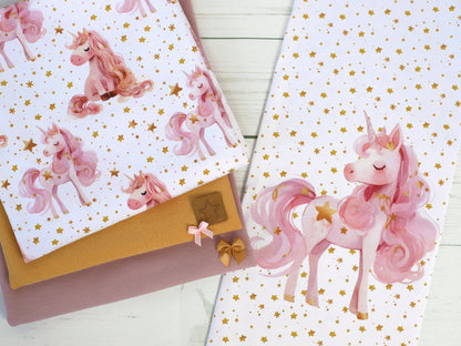 Jersey Stoff - Unicorn Dreams PANEL - Einhorn, stehend