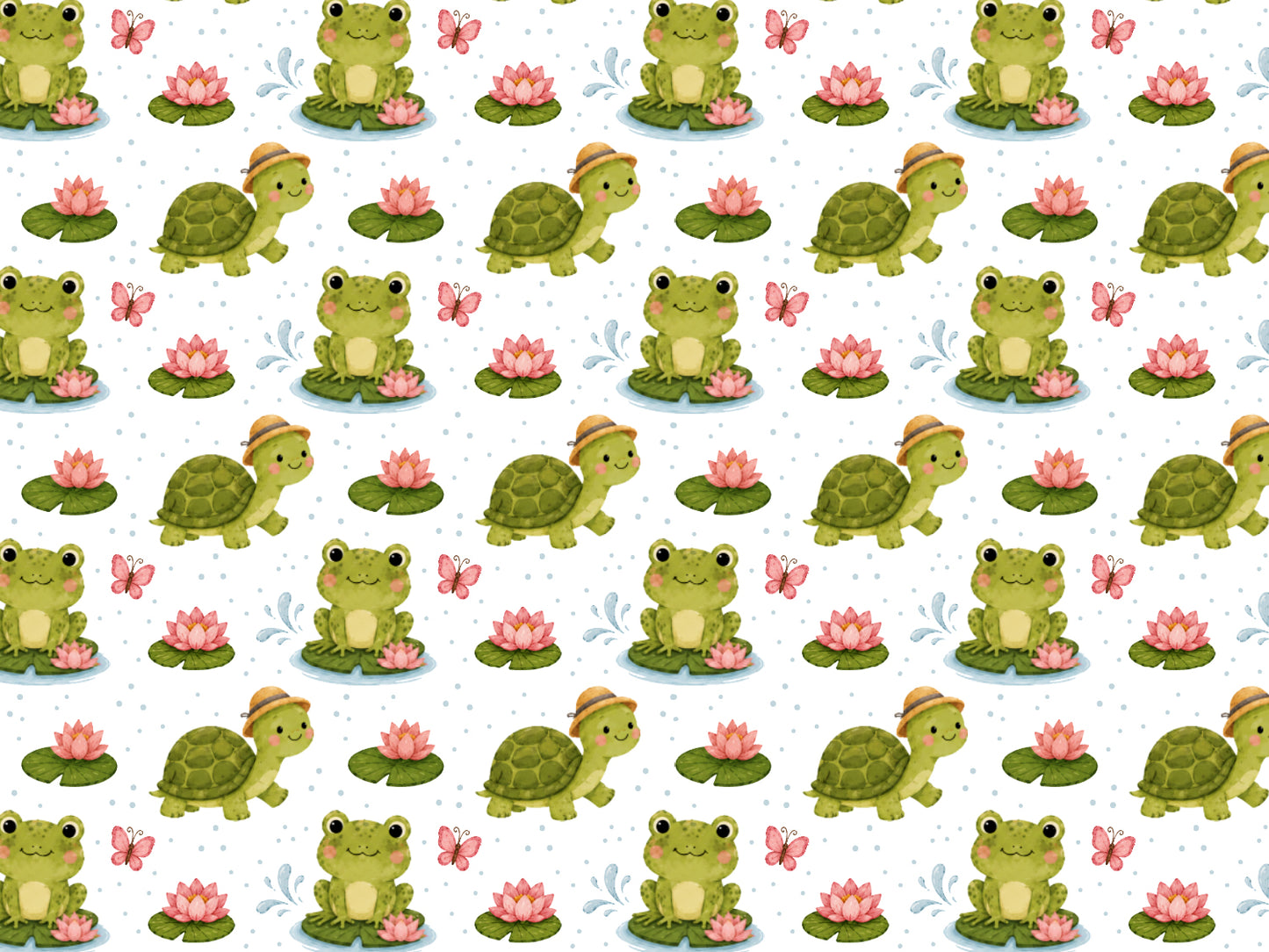 Jersey Stoff - Frosch & Schildkröte mit fröhlichen Frosch- und Schildkrötenmotiven, ideal für den Sommer.