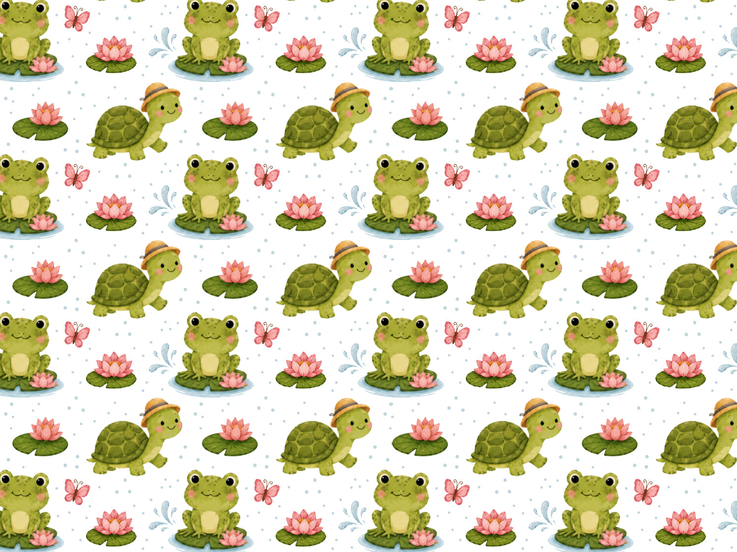 Jersey Stoff - Frosch & Schildkröte mit fröhlichen Frosch- und Schildkrötenmotiven, ideal für den Sommer.