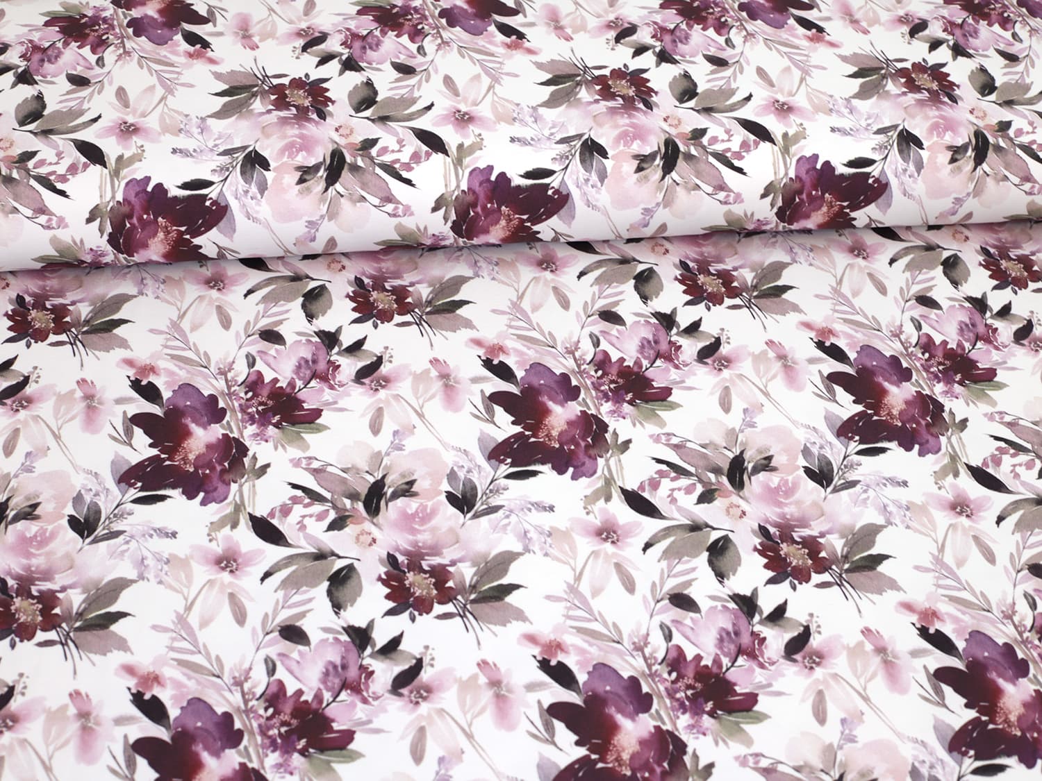 stoff-jersey-baumwolle-baumwolljersey-fruehling-sommer-blumen-watercolor-aquarell-flower-foral-dream-lila-schlamm-2
