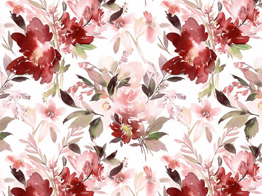stoff-jersey-baumwolle-baumwolljersey-fruehling-sommer-blumen-watercolor-aquarell-flower-foral-dream-rot-gruen