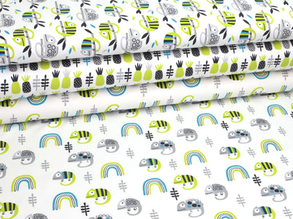 stoff-jersey-baumwolle-baumwolljersey-fruehling-sommer-chameleon-regenbogen-limone-aqua-grau-seroe