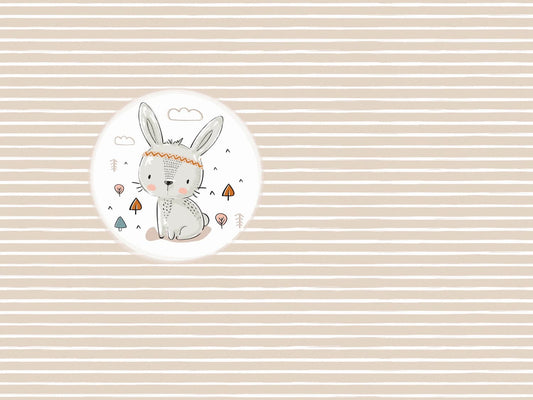 stoff-jersey-baumwolle-baumwolljersey-fruehling-sommer-eigenproduktion-kathi-kunterbunt-PANEL-ostern-indianer-hase-little-one-beige