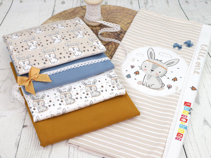 stoff-jersey-baumwolle-baumwolljersey-fruehling-sommer-eigenproduktion-kathi-kunterbunt-ostern-indianer-hase-little-one-beige-serie-3