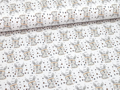 stoff-jersey-baumwolle-baumwolljersey-fruehling-sommer-eigenproduktion-kathi-kunterbunt-ostern-indianer-hase-little-one-weiss-2