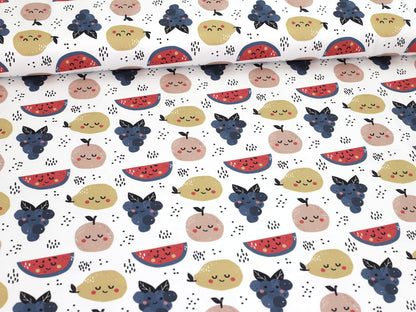 stoff-jersey-baumwolle-baumwolljersey-fruehling-sommer-fruechte-obst-mit-gesicht-melone-weintraube-2