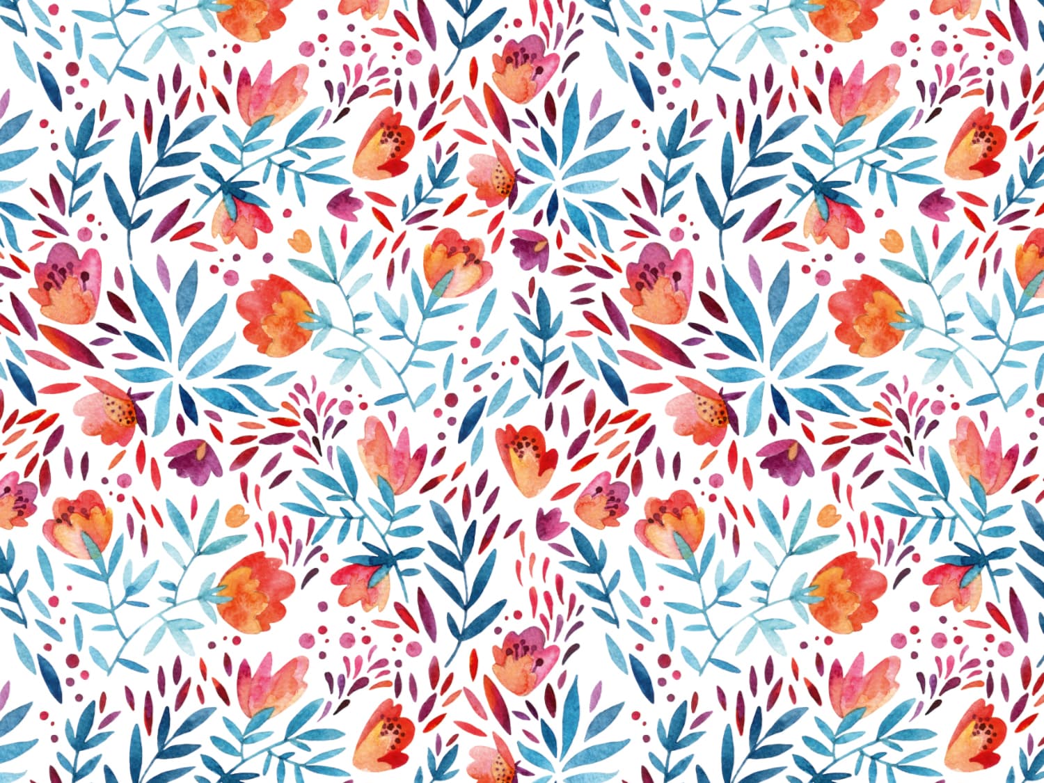 stoff-jersey-baumwolle-baumwolljersey-fruehling-sommer-herbst-blumen-winter-watercolor-aquarell-floral-flower-petrol-orange-rot-2
