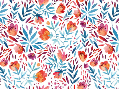 stoff-jersey-baumwolle-baumwolljersey-fruehling-sommer-herbst-blumen-winter-watercolor-aquarell-floral-flower-petrol-orange-rot