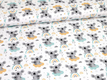 stoff-jersey-baumwolle-baumwolljersey-fruehling-sommer-koala-wolke-regenbogen-sterne-wolken-mond-himmel-mint-senf-2