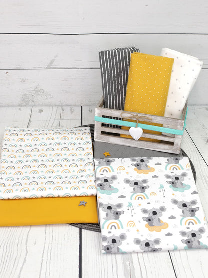 stoff-jersey-baumwolle-baumwolljersey-fruehling-sommer-koala-wolke-regenbogen-sterne-wolken-mond-himmel-mint-senf-serie-2