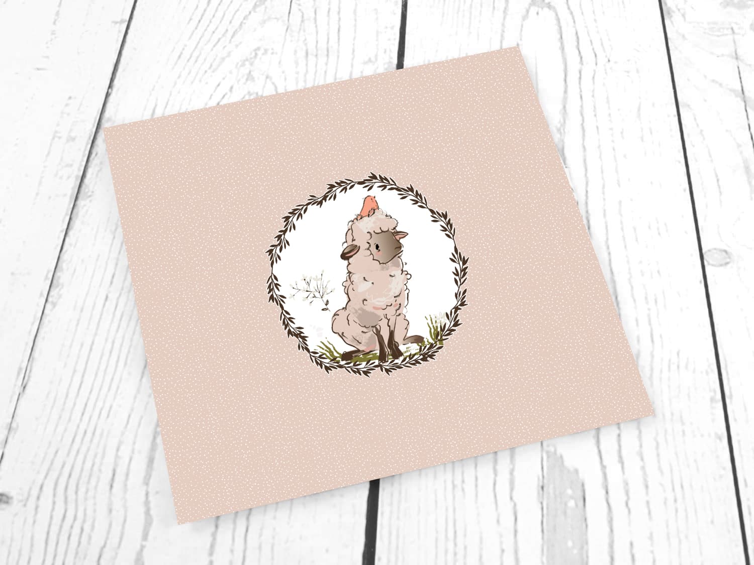 stoff-jersey-baumwolle-baumwolljersey-fruehling-sommer-ostern-schaf-vogel-wiese-beige-rose-PANEL-2