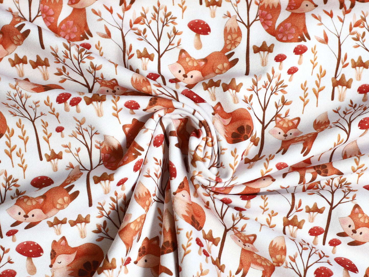Jersey Stoff - Blumen Fuchs