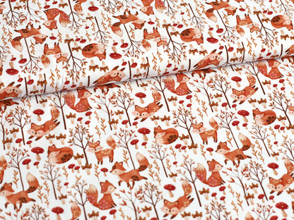Jersey Stoff - Blumen Fuchs