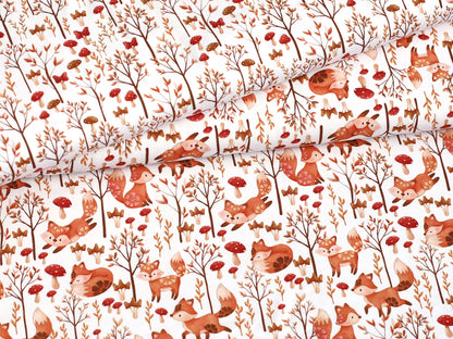 Jersey Stoff - Blumen Fuchs - Kombistoff