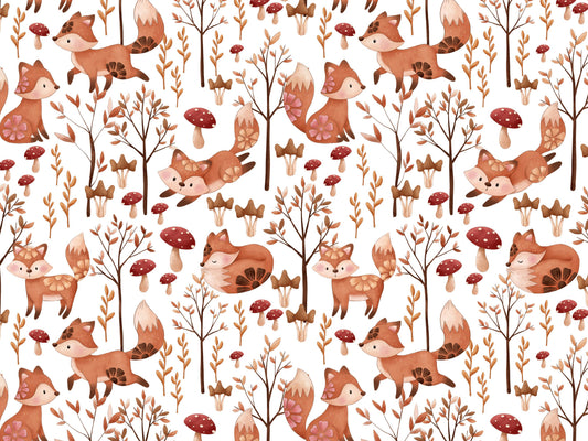 Jersey Stoff - Blumen Fuchs