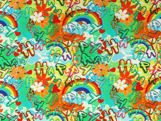 Jersey Stoff - Happy Happy