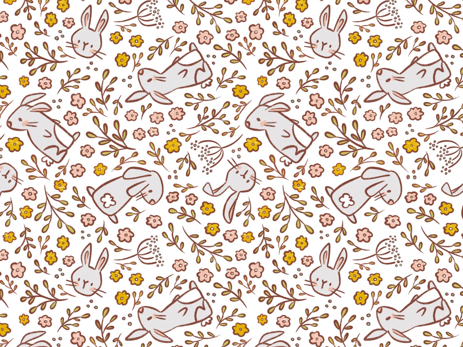 stoff-jersey-baumwolle-baumwolljersey-hasen-hase-ostern-blumen-floral-fruehling-sommer