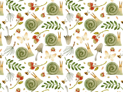 Jersey Stoff - Herbsttag - Schnecke mit herbstmotiv jersey stoff, leicht und naturverbunden