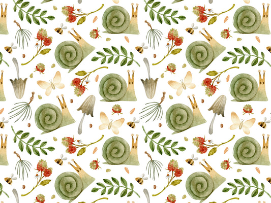 Jersey Stoff - Herbsttag - Schnecke mit herbstmotiv jersey stoff, leicht und naturverbunden