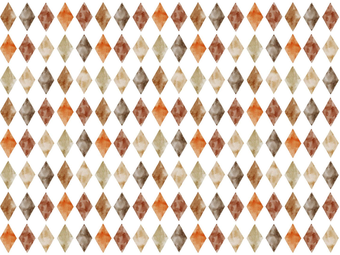 lightweight jersey fabric autumn pattern design featuring a diamond motif in warm fall colors.