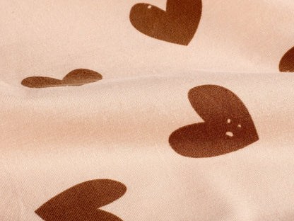 Jersey Stoff - Herzen - braunrosa