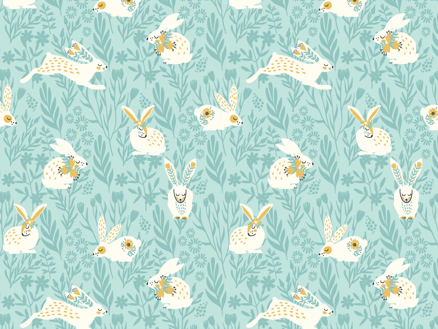 Jersey Stoff - Hoppy Days - Hasen