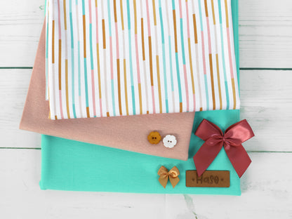 Jersey Stoff - Hoppy Days - Streifen