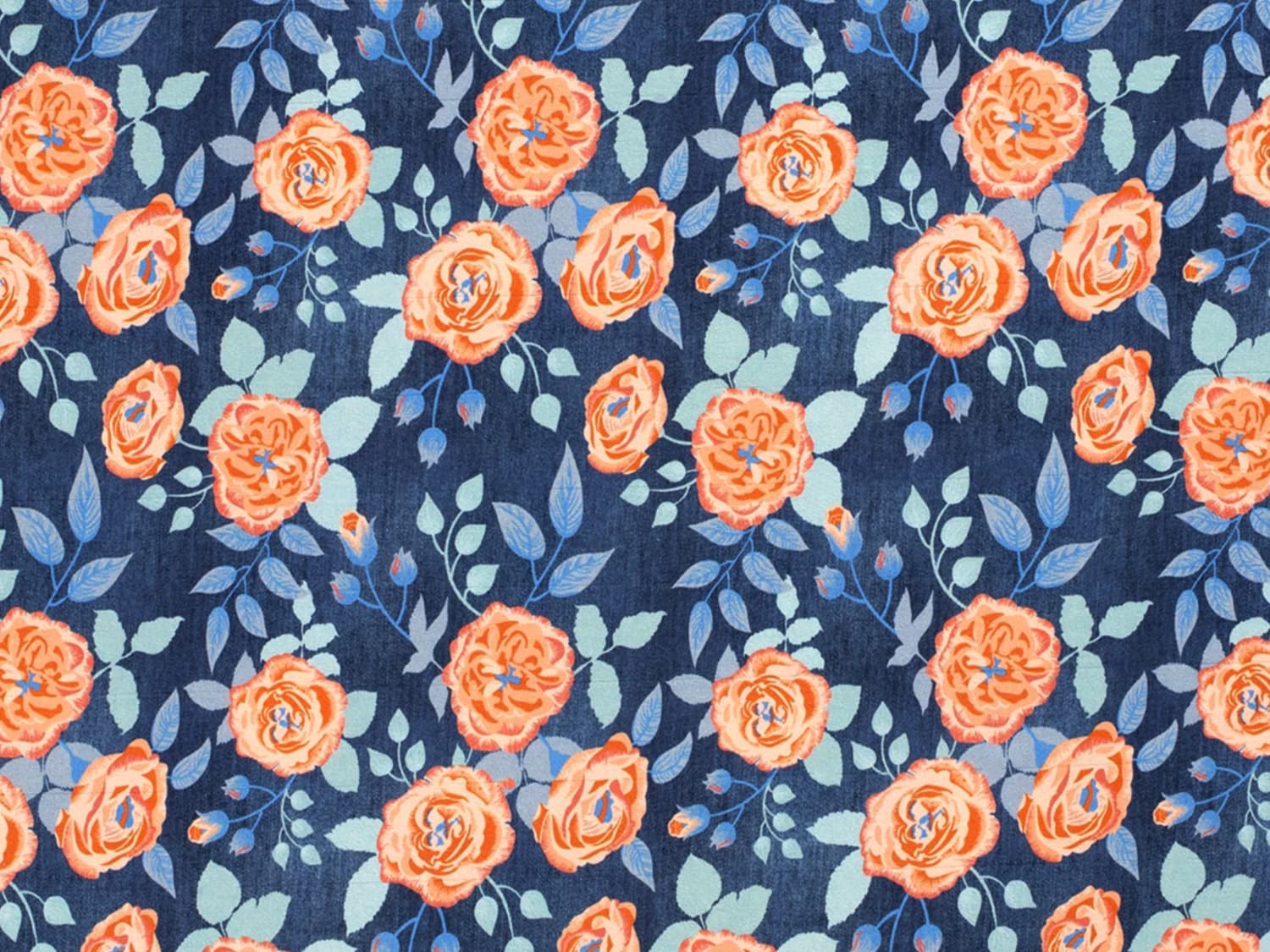 stoff-jersey-baumwolle-baumwolljersey-jeans-optik-blumen-floral-dunkelblau