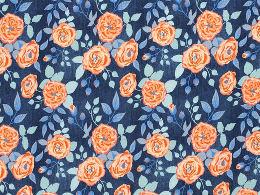 stoff-jersey-baumwolle-baumwolljersey-jeans-optik-blumen-floral-dunkelblau