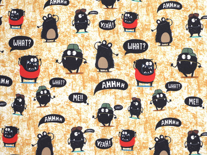 stoff-jersey-baumwolle-baumwolljersey-jungs-monster-sprechblasen-grunge-senf-2