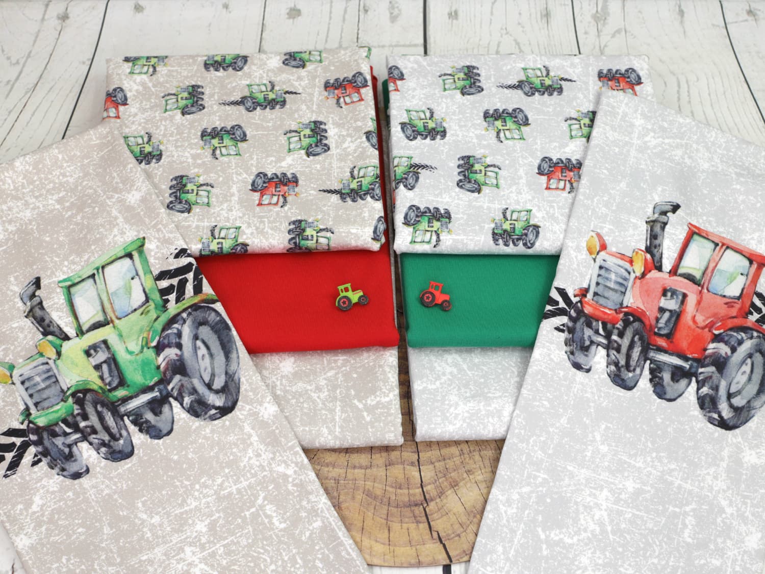 stoff-jersey-baumwolle-baumwolljersey-jungs-traktor-trecker-schlamm-grunge-gruen-rot-serie