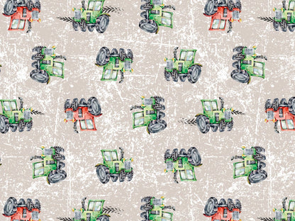 stoff-jersey-baumwolle-baumwolljersey-jungs-traktor-trecker-schlamm-grunge-gruen-rot