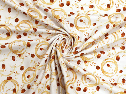Jersey Stoff - Coffee Stain