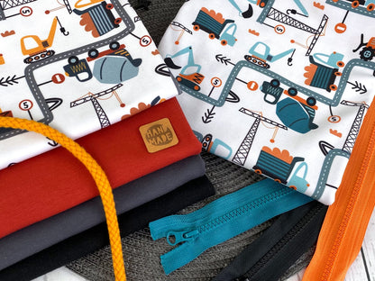 stoff-jersey-baumwolle-baumwolljersey-kathi-kunterbunt-baustelle-bagger-regenbogen-aqua-petrol-senf-serie-2