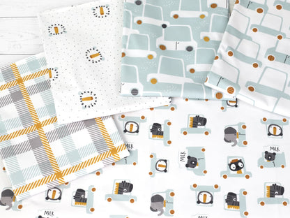 stoff-jersey-baumwolle-baumwolljersey-kathi-kunterbunt-beep-auto-baby-tiere-baer-elefant-tiger-zebra-serie-mint-senf-ocker-weiss-3