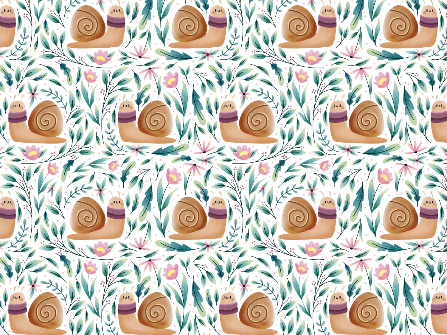stoff-jersey-baumwolle-baumwolljersey-kathi-kunterbunt-eigenproduktion-kleine-garten-schnecke-blaetter-blumen